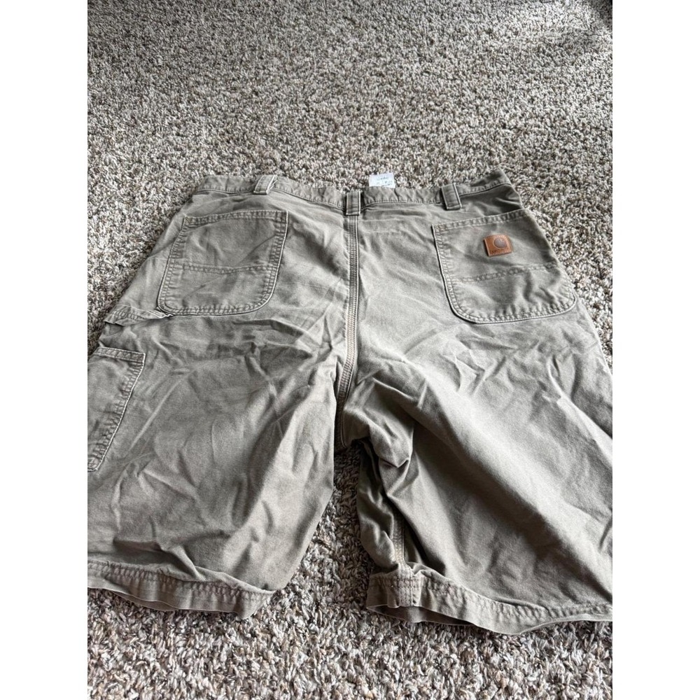 Carhartt Mens Khaki Tan Canvas Work Shorts Original Fit B147 LBN Size 44